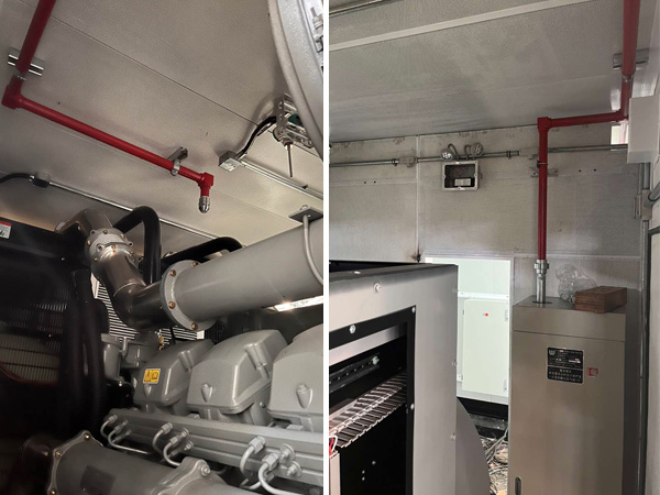 柴油發(fā)電機(jī)組儲(chǔ)能集裝箱氣體滅火系統(tǒng)，念海消防為英泰集團(tuán)產(chǎn)品安全保駕護(hù)航