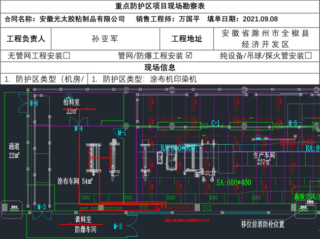 現(xiàn)場勘察表、設(shè)計滅火方案